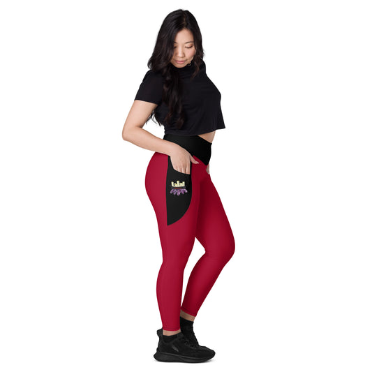 Witch Ever Red Leggings With Pockets